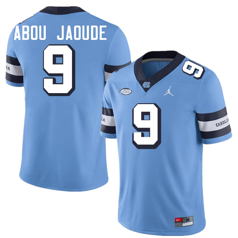 Melkart Abou Jaoude UNC Jerseys,North Carolina Tar Heels #9 Melkart Abou Jaoude Football Jerseys-Throwback Blue